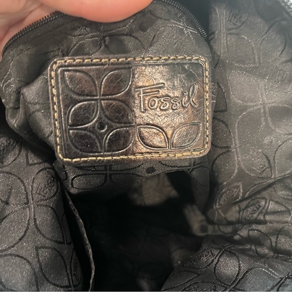 FOSSIL Y2K Genuine Leather Black Metallic Shoulder Bag - Picture 5 of 15